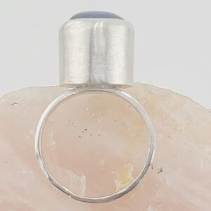 BLUE KYANITE STONE RING HANDMADE IN STERLING SILVER METAL SIZE 8.5